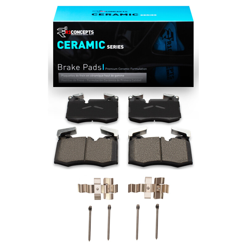 Mini Cooper Brake Pads - Front - R1 Concepts - R1 Ceramic Pads & Hardware Kit - `09-`14